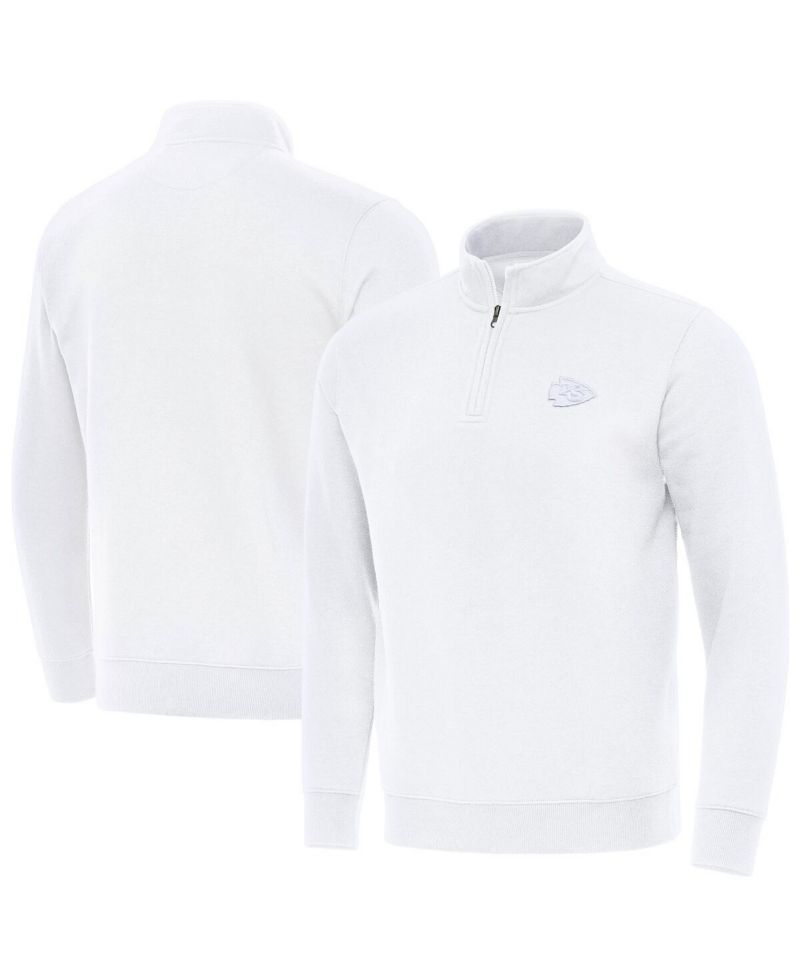 Men's White Kansas City Chiefs Victory Quarter-Zip Sweatshirt