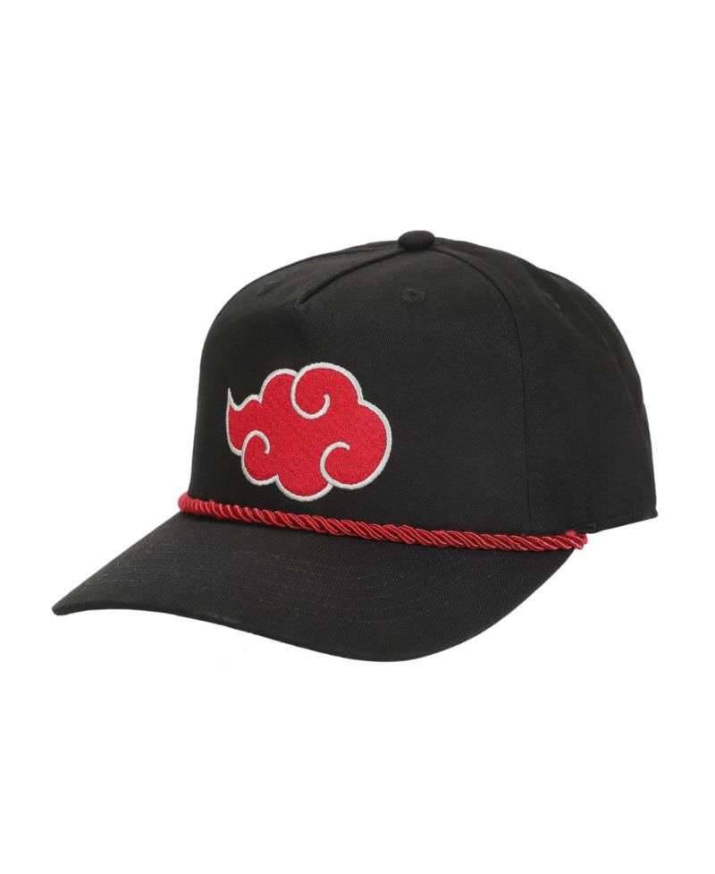 Men's Embroidered Akatsuki Cloud Black Retro Grandpa Snapback Hat