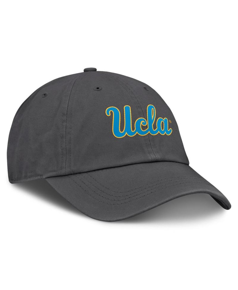 Men's Heather Charcoal UCLA Bruins Team Logo Washed Adjustable Hat