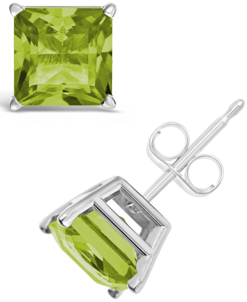Gemstone Stud Earrings in Sterling Silver
