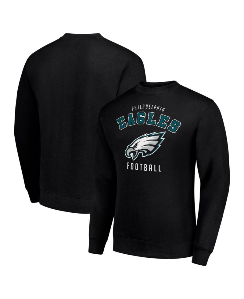Men's Black Philadelphia Eagles Team Logo Pullover Sweatshirt