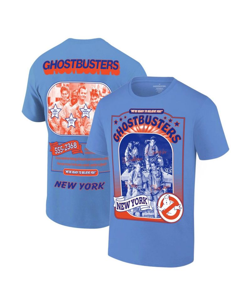 Men's Royal Ghostbusters New York Baseball T-Shirt