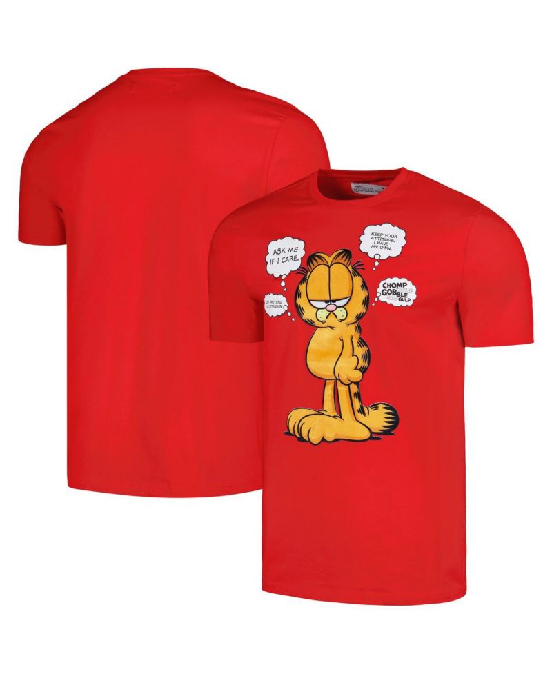 Unisex Red Garfield Ask Me If I Care T-Shirt