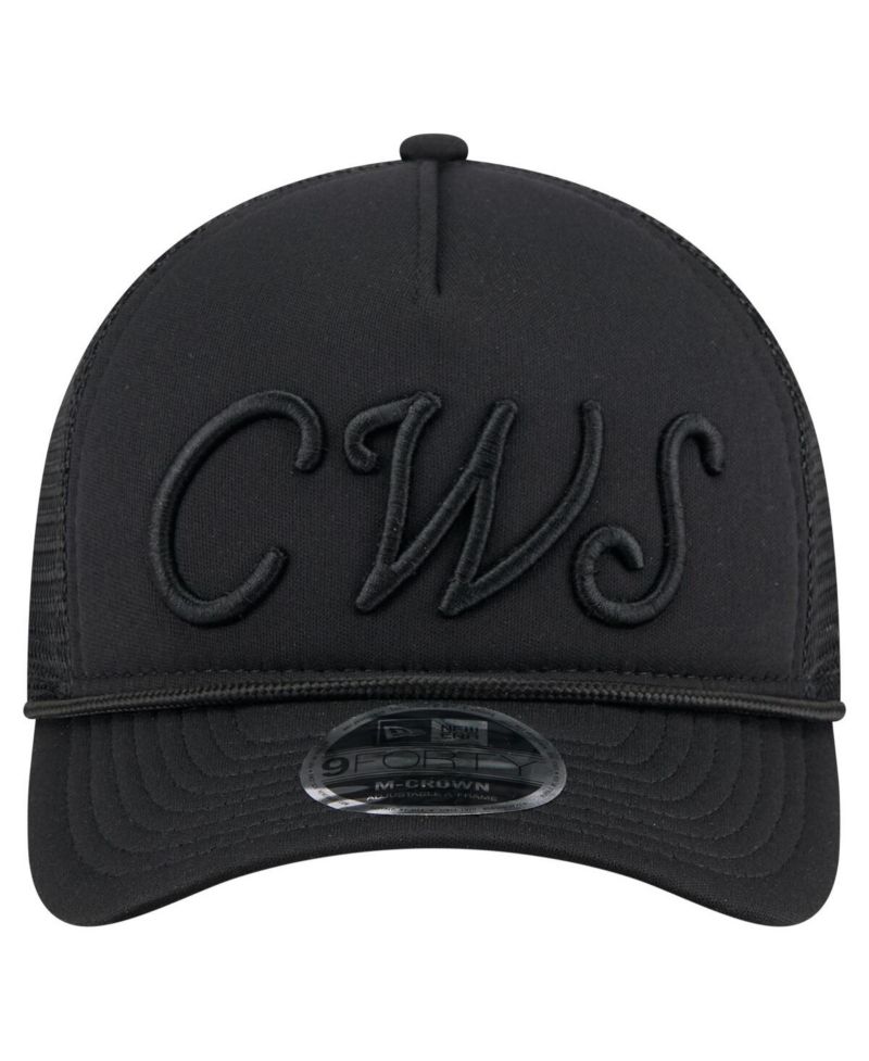 Men's Black Chicago White Sox City Initial 9FORTY A-Frame M-Crown Adjustable Trucker Hat