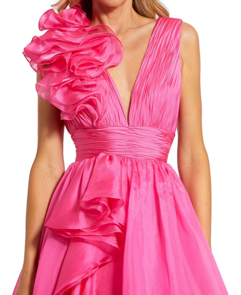 Women's Jersey One Shoulder Draped Back Gown