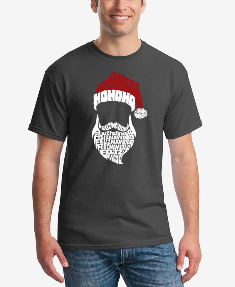 Men's Feliz Navidad Santa Claus Word Art T-Shirt
