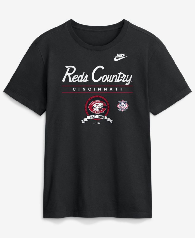 Men's Black Cincinnati Reds Cooperstown Graphic T-Shirt