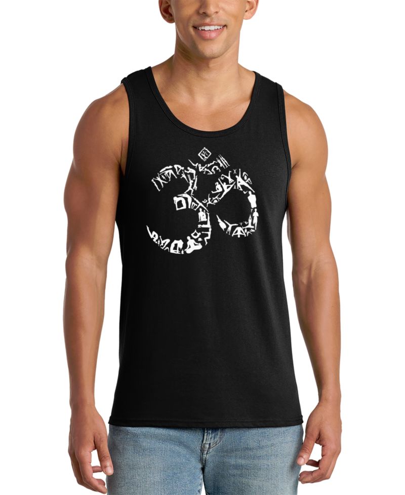 Men's Om Symbol Spiritual Word Art Graphic Tank Top