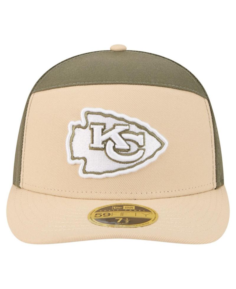 Men's Light Beige/Olive Kansas City Chiefs Two-Tone Color Pack Split Panel 59FIFTY Fitted Hat
