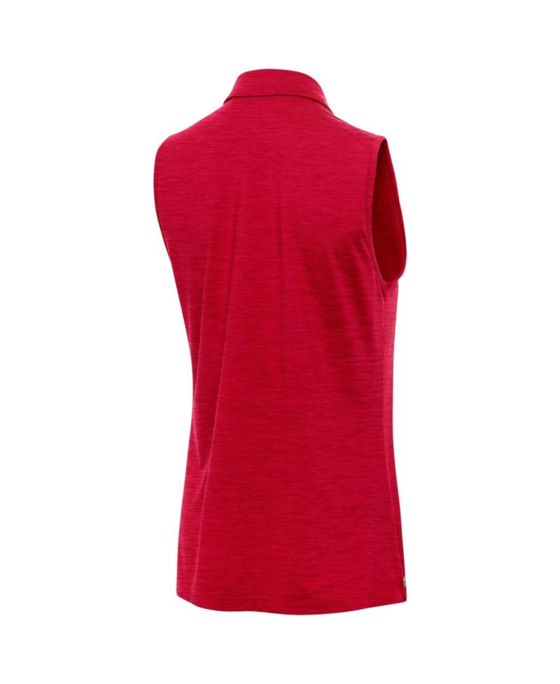 Women's Heather Red Indiana Fever Layout Sleeveless V-Neck Polo Shirt