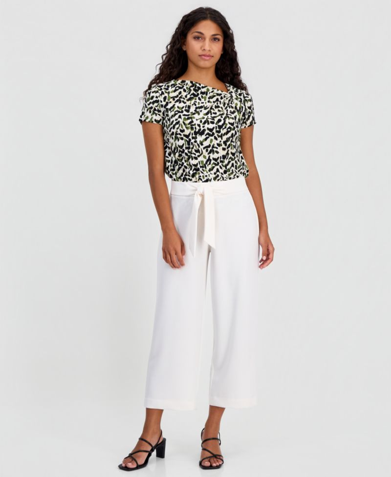 Petite Cropped Pull-On Pants