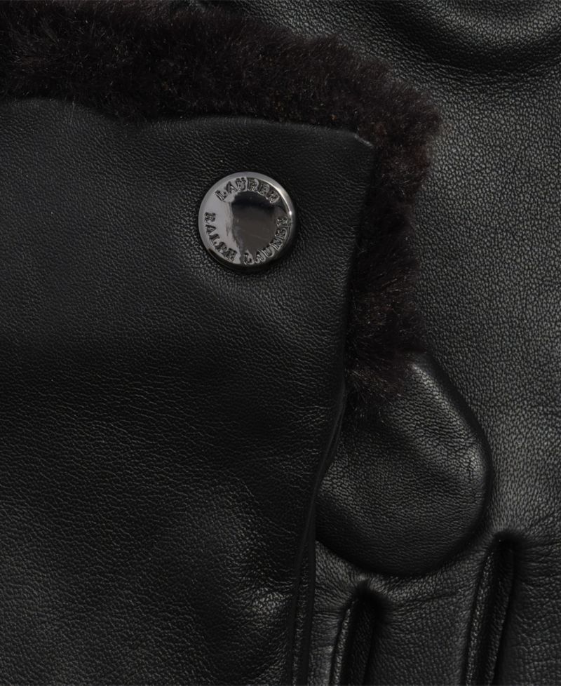 Faux Fur Lined Leather Touch Glove