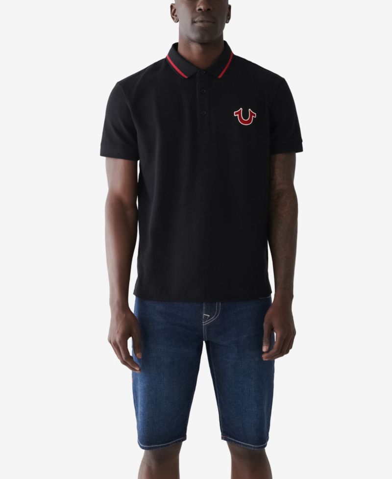 Men's Regular Fit Short Sleeve Buddha Logo Polo Shirt