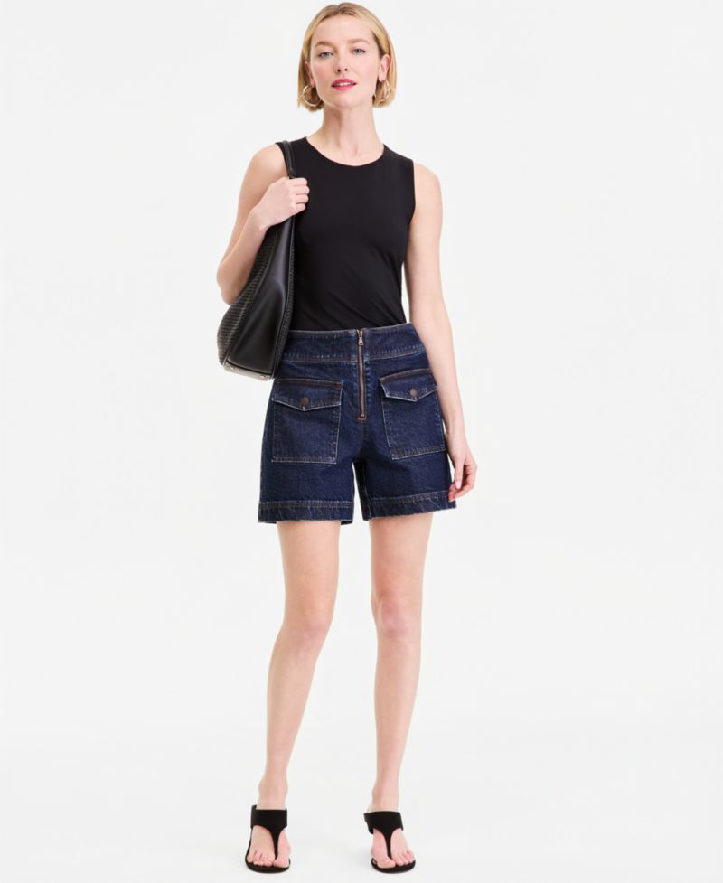 Women's Zip-Front Denim Shorts