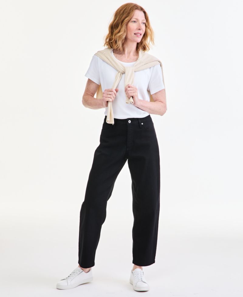 Women's High-Rise Barrel Relaxed Fit Jeans, Macy's Exclusive