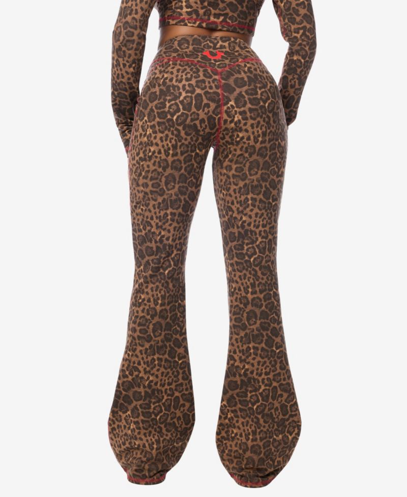 Women's High-Waisted Leopard Print Bootcut Leggings