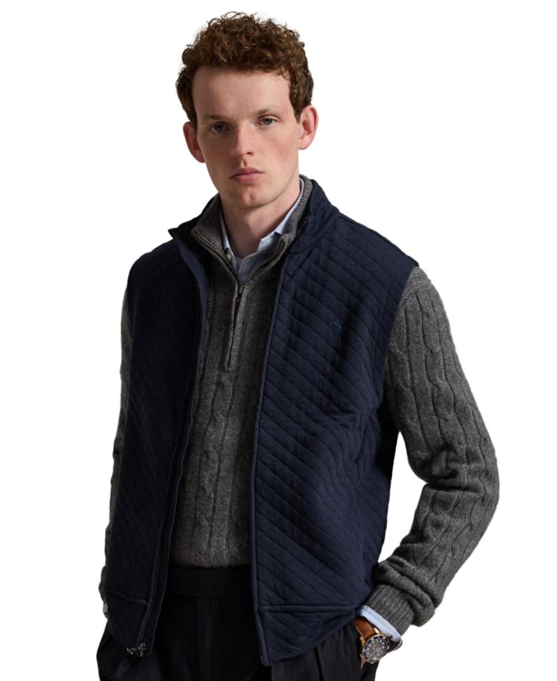 Men's Quilted Double-Knit Jersey Vest