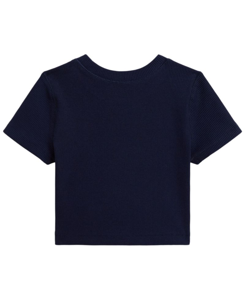 Girls' 2T-6X Ribbed Crewneck Boxy T-Shirt
