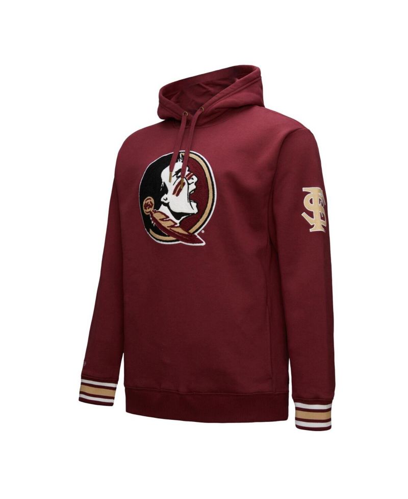 Men's Garnet Florida State Seminoles Chainstitch Fleece Pullover Hoodie