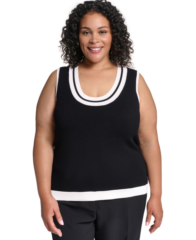 Plus Size Scoop Neck Knit Tank Top