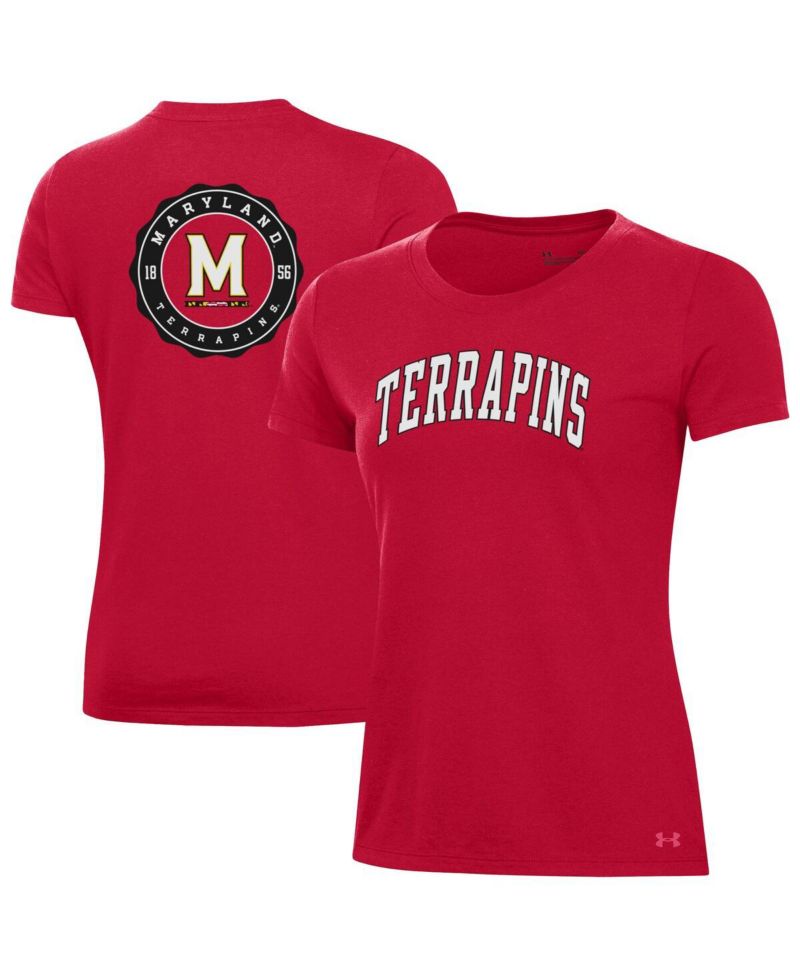 Women's Red Maryland Terrapins Essentials 2-Hit Performance T-Shirt