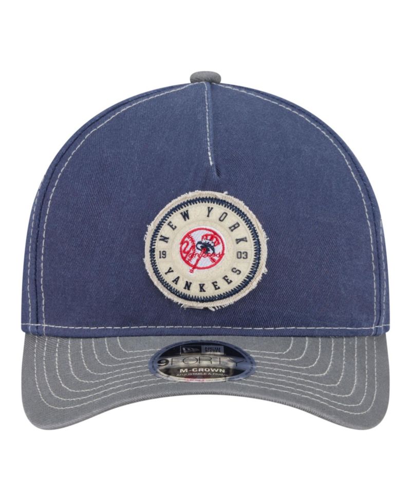Men's Navy/Gray New York Yankees Felt M-Crown 9FORTY Adjustable Hat