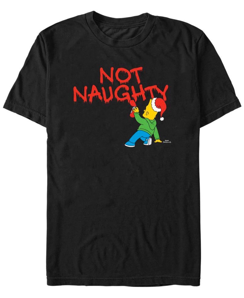 Men's The Simpsons Not Naughty from Bart Short Sleeves T-shirt