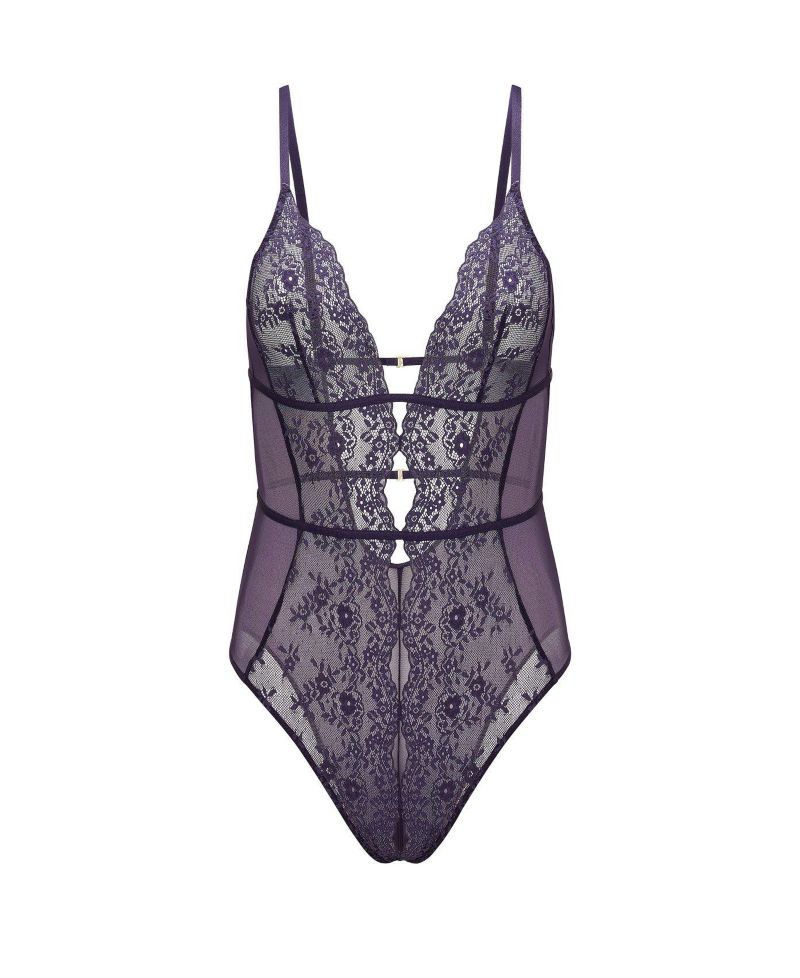 Women's Plus-Size Crotchless Bodysuit Lingerie