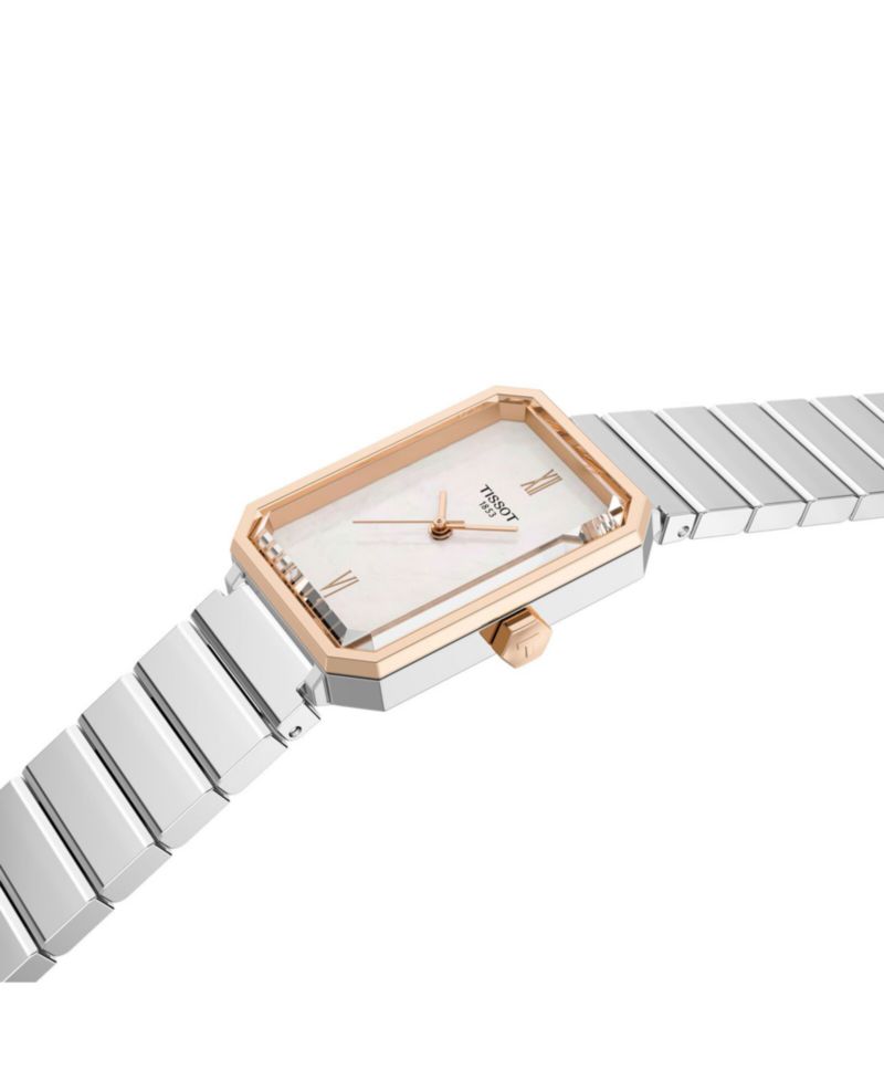 Women's Rectangular Silver Stainless Steel Watch 21.8mm