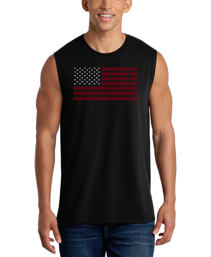 Men's USA Flag Patriotic Graphic Tank Top