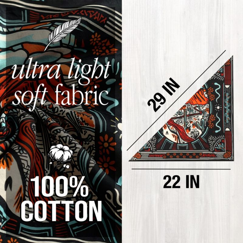 Lightweight Western Theme 22"x22" 6-Pack Bandana Set