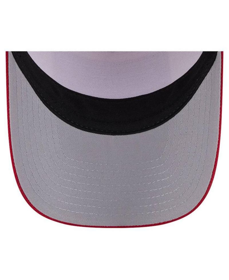 Men's Stone/Red Philadelphia Phillies Text A-Frame Trucker 9FORTY Hat