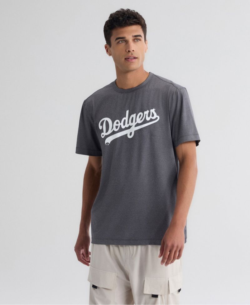 Men's Charcoal Los Angeles Dodgers Clutch Winning Edge T-Shirt
