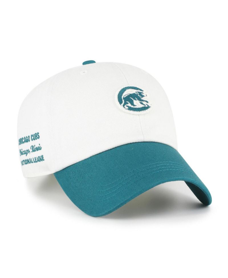 Men's White/Teal Chicago Cubs Contemporary Tonal Clean Up Adjustable Hat