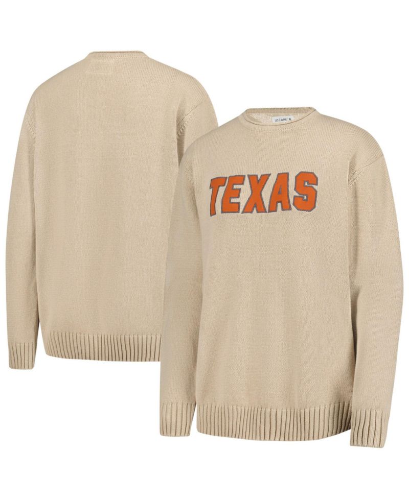Men's and Women's Ash Texas Longhorns Embroidered Applique Sweater