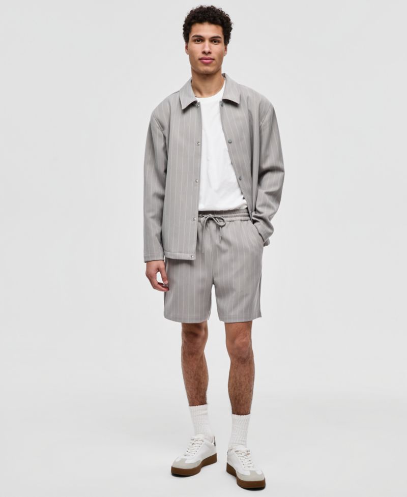 Men's Pinstripe Pull-On Shorts