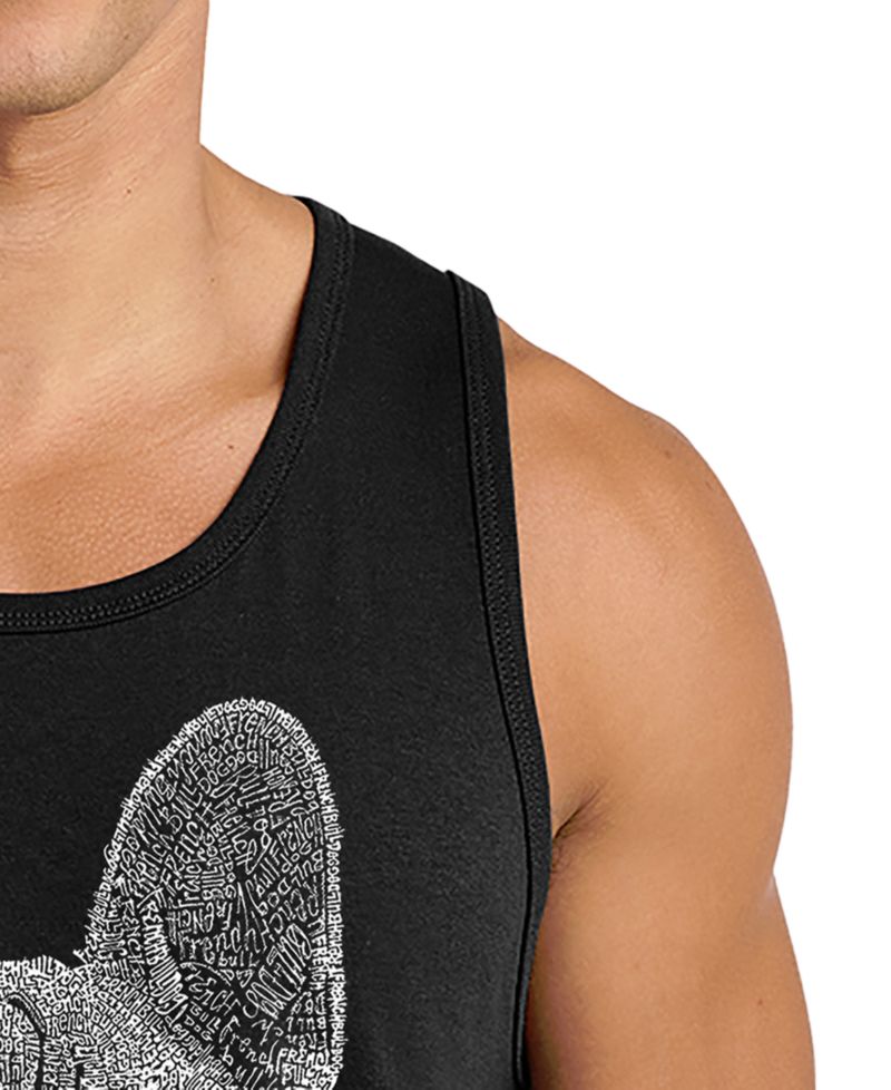 Men's French Bulldog Face Word Art Graphic Tank Top