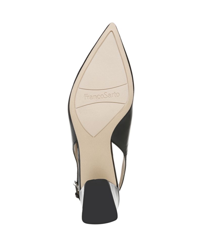 Women's Racer Pointed Toe Block Heel Slingback Pumps