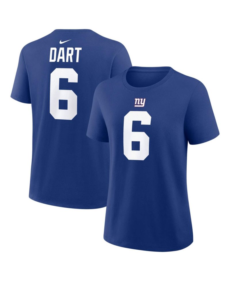Women's Jaxson Dart Royal New York Giants Name & Number T-Shirt