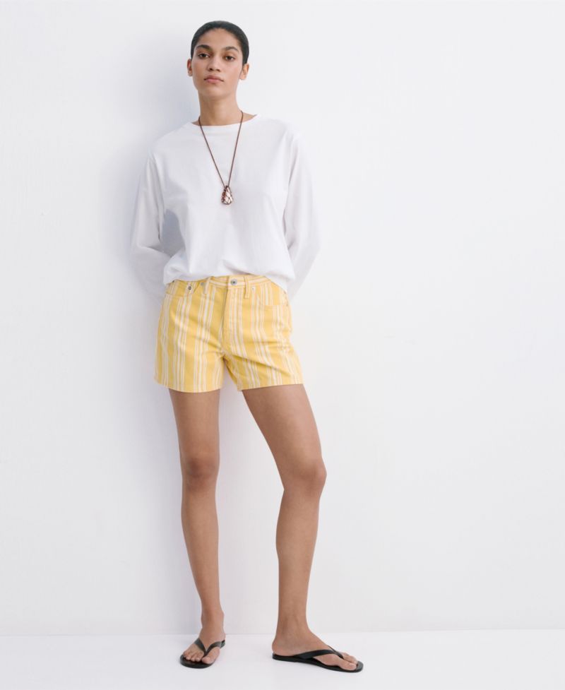 Women's Striped Straight-Fit Shorts