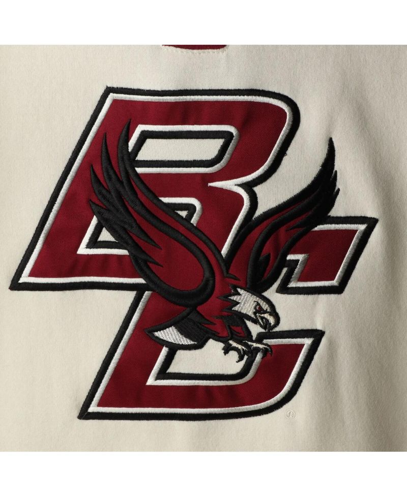 Men's Cream Boston College Eagles 2.0 Lace-Up Pullover Hoodie