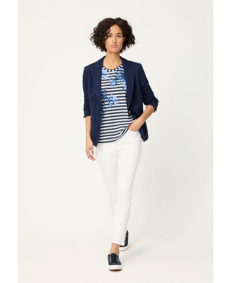Women's Stripe and Floral Print T-Shirt