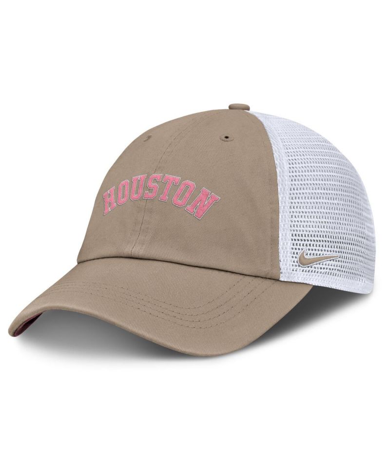 Men's and Women's Khaki/White Houston Astros Club Trucker Adjustable Hat