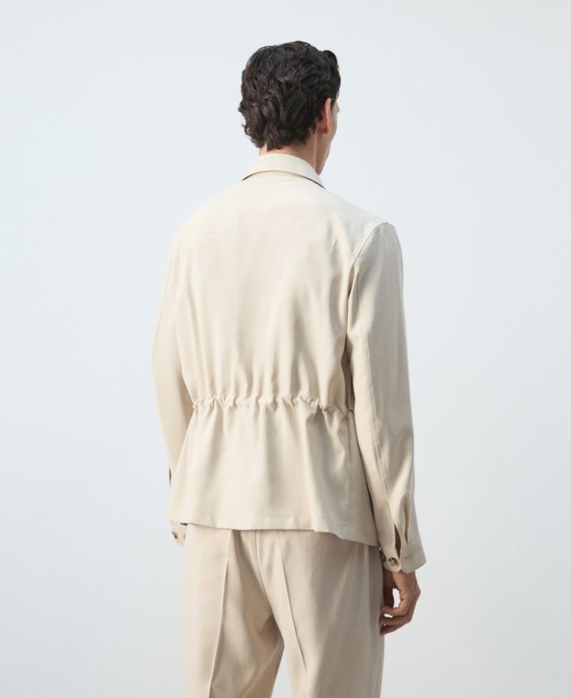 Men's Pockets Regular-Fit Modal Jacket