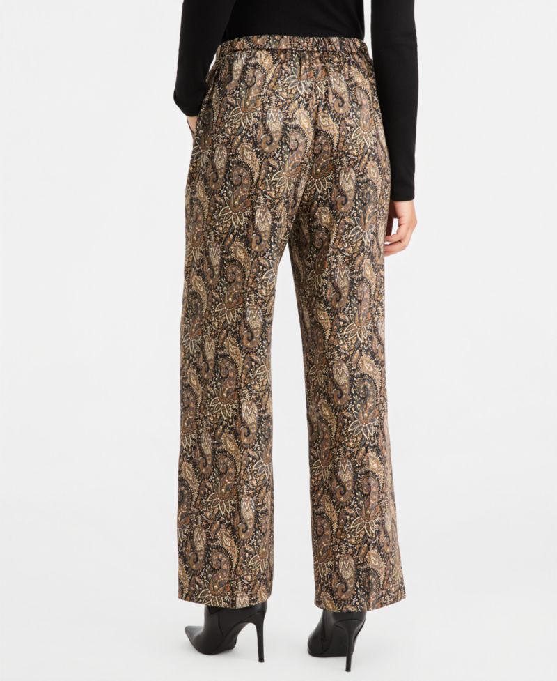 Women's Emmbuona Satin Print Wide-Leg Trousers
