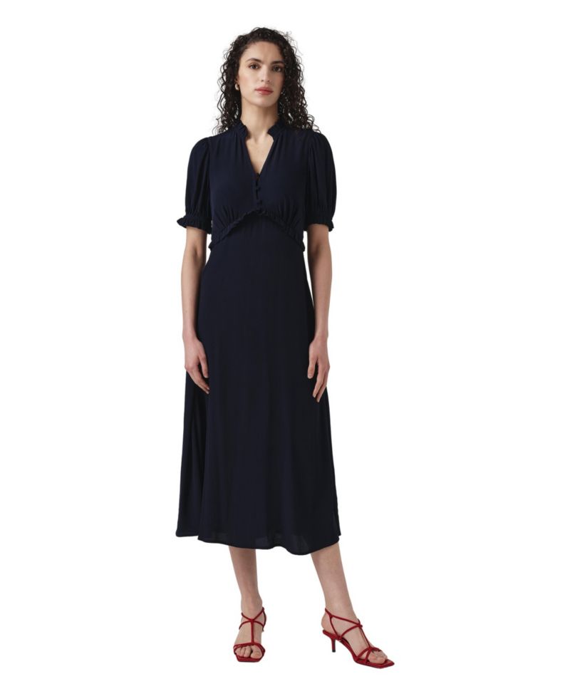 Women's Jolene Empire Waist Puff Sleeve V-Neck Midi Dress
