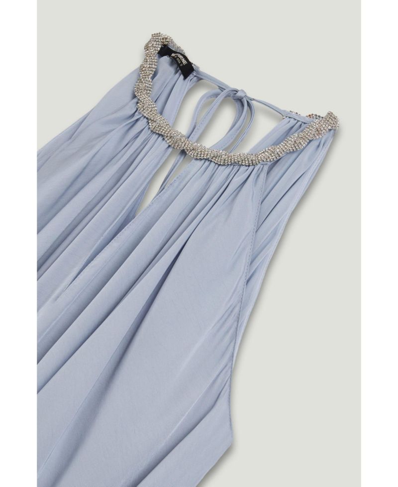 Women's Halter A-Line Embellished Dress
