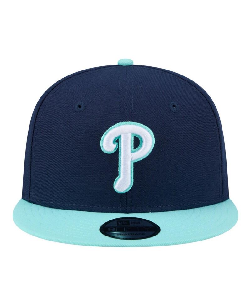 Men's Navy/Turquoise Philadelphia Phillies Two-Tone Color Pack 9FIFTY Snapback Hat