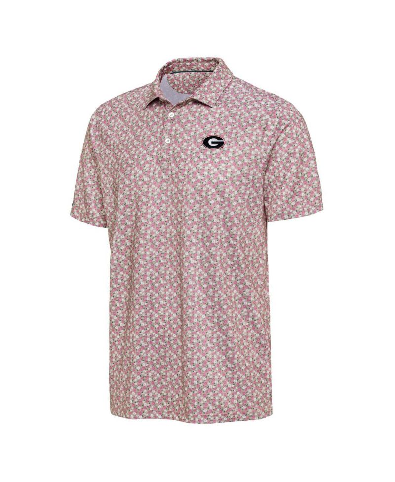 Men's Pink Georgia Bulldogs Desert Dry Dogwood Polo Shirt