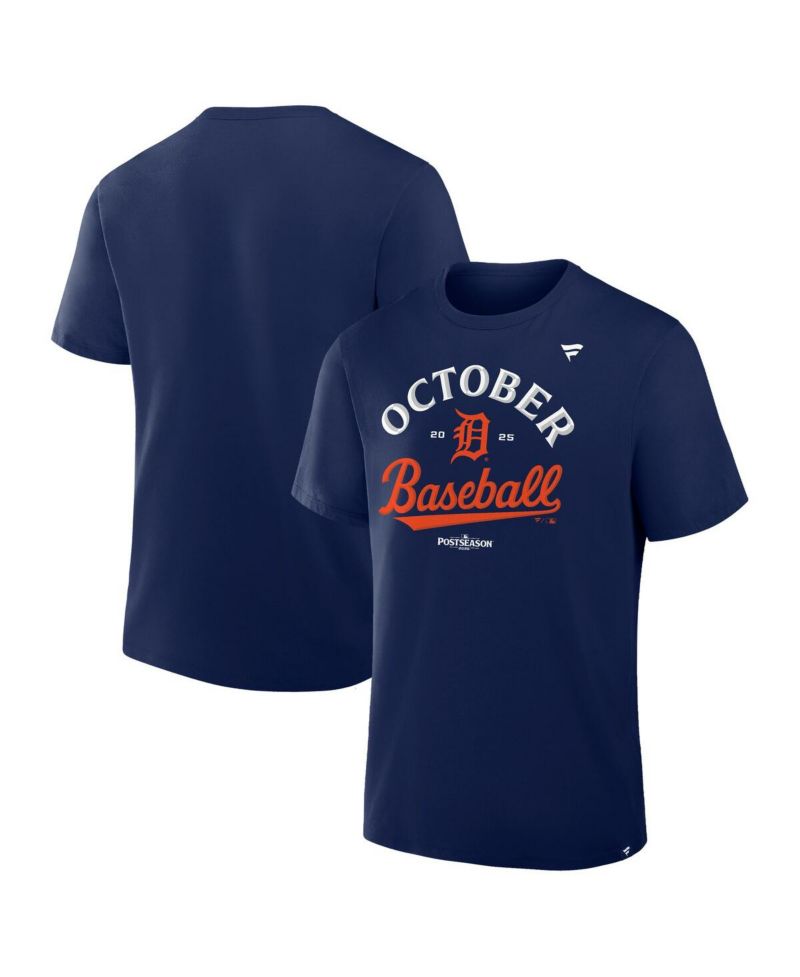 Men's Navy Detroit Tigers 2025 MLB Postseason Locker Room T-Shirt